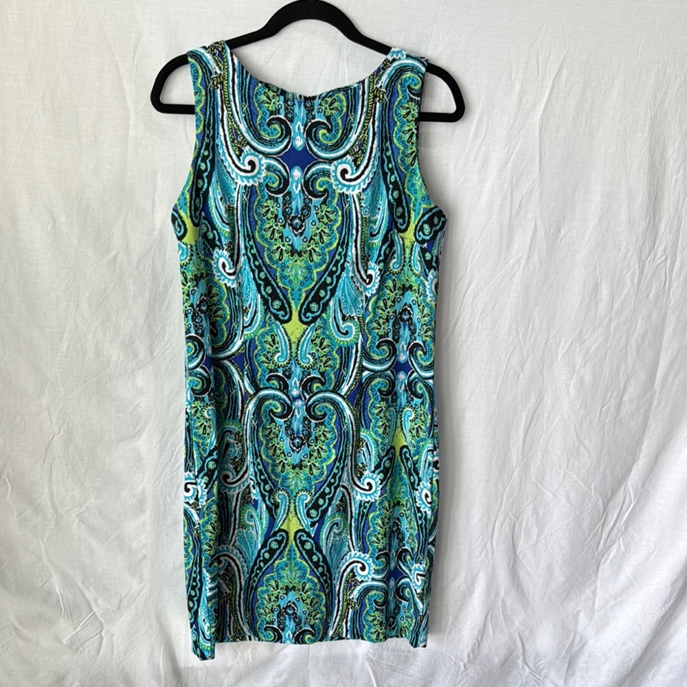 AB Studio Vibrant Blue and Green Mini Dress